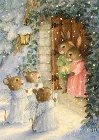 Greeting Card - Rabbit - Susan Wheeler - Christmas - купить в Англии на navarasa.ru