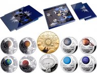 Набір із 9 монет Сонячна система срібло Ag 925 Білорусь / набор из 9 монет Солнечная система серебро