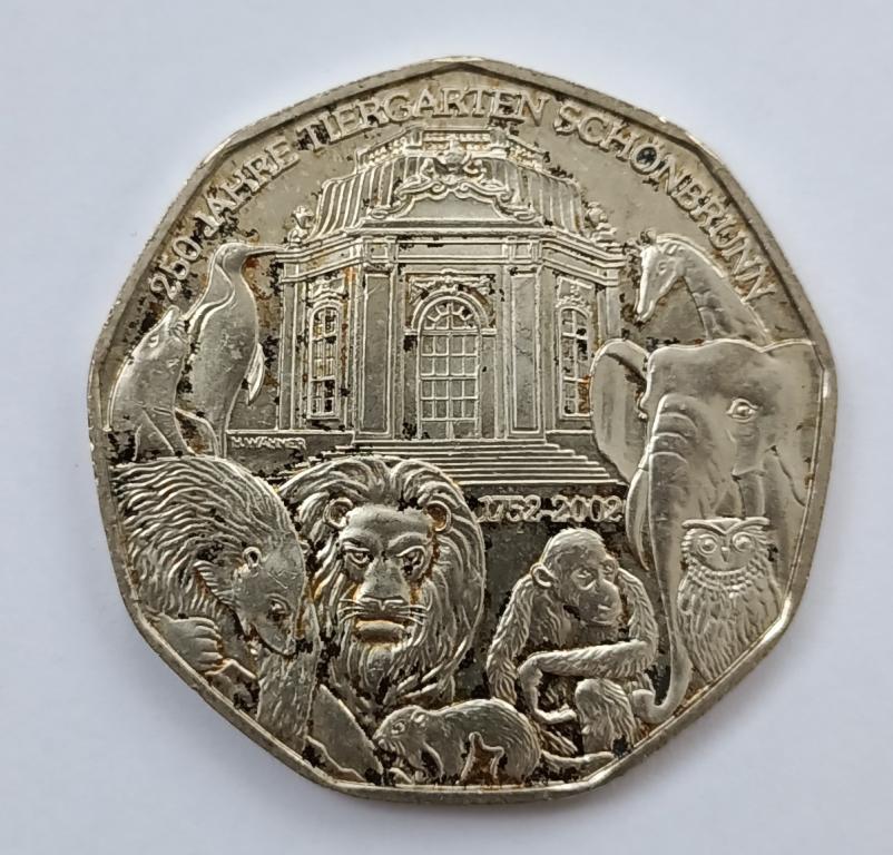 Австрія 5 євро 2002, Шенбруннський зоопарк, срібло — Купуйте на ...