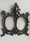 ! Антикварная рамка на 2 фото начала 20 века, редкая, большая из бронзы 1906 г kf348
